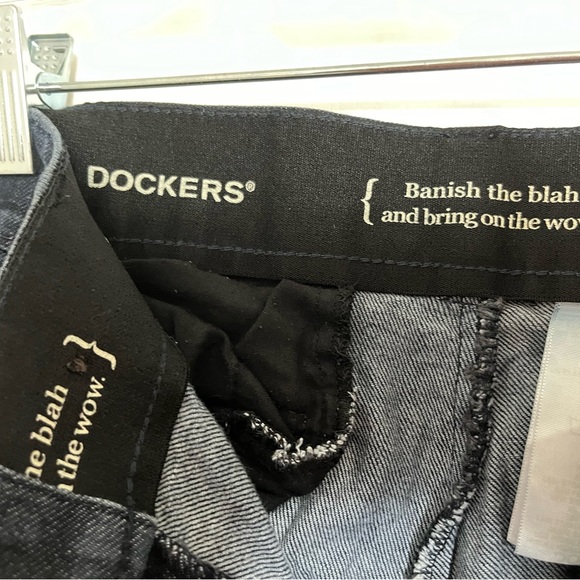 Dark Wash Blue Denim Trouser Jeans Dockers Comfort Band Waist Size 8 - Picture 6 of 6